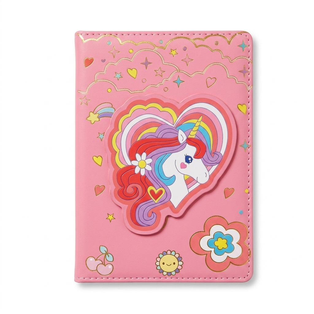 3D Pop-Out Unicorn Magic Diary – Premium Faux Leather Embossed Secret Journal for Girls