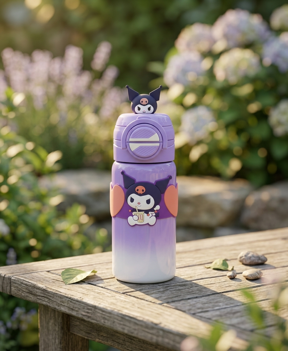 Cute Cartoon Kids Water Bottle | Leakproof Portable Bottle for School & Travel (Multiple Colors)