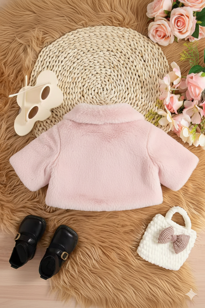 Adorable Baby Girl Soft Pink Fur Jacket ❄️💗