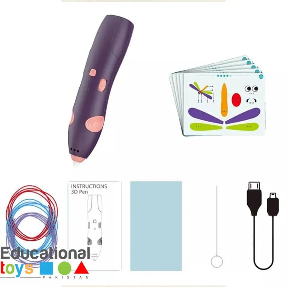 3D Printing Pen for Kids – Safe Low-Temperature Rechargeable 3D Pen with Filament Kit | Kidzermania