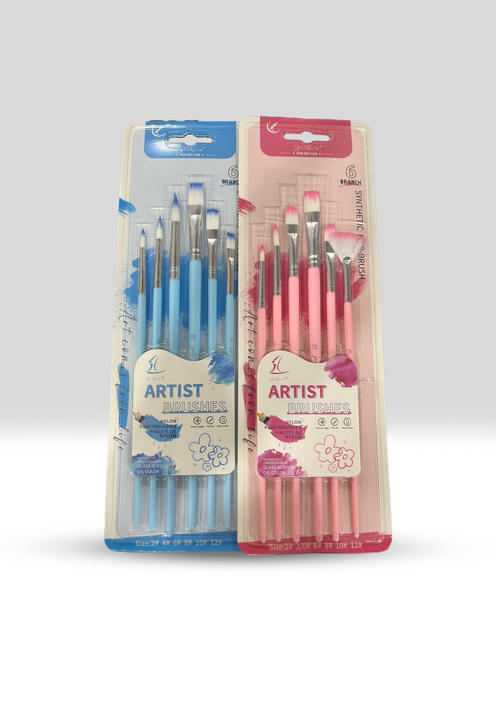 6 PCS Artist Paint Brush Set | Premium Nylon Brushes for Acrylic, Watercolor, Gouache & Oil Painting