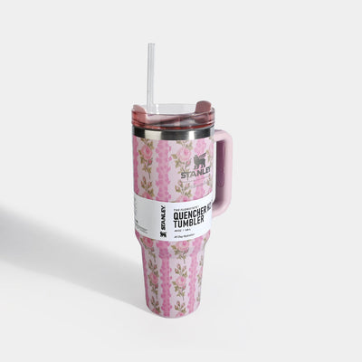 Pink Floral Stanley Quencher H2.0 Tumbler for Kids - 40 oz