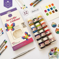 Keep Smiling Acrylic Paint Set – 12 Vibrant Colors, 25ml Bottles for Professional & DIY Art Projects