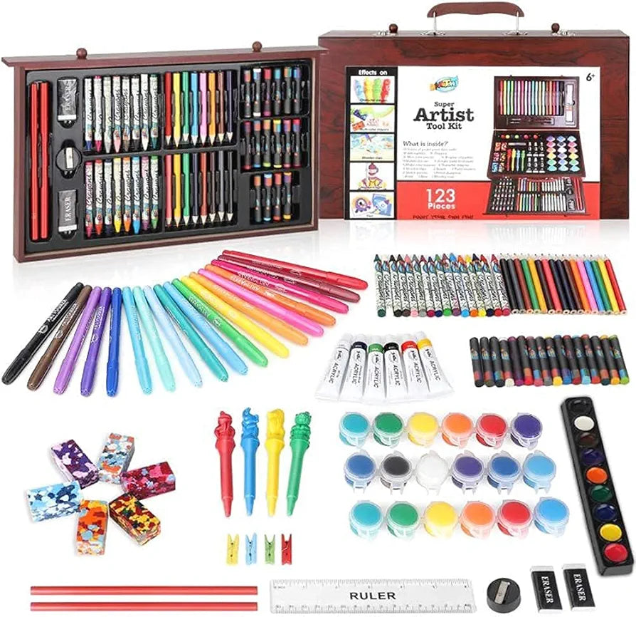Ultimate Professional Kids Art Set - 123 Piece Drawing & Painting Collection
