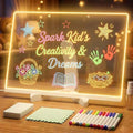 7 Color LED Note Board for Kids – 12×8 Inch Acrylic Drawing & Message Board with 7 Markers