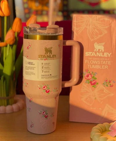 Imported Stanley LoveShackFancy Tumblers - Floral Design 40oz FlowState™ Quencher H2.0