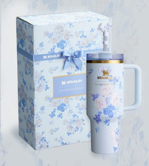 LoveShackFancy x Stanley Floral Tumbler - Light Blue