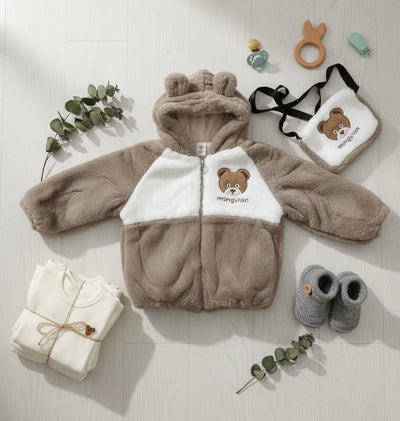 Premium Fleece Baby Bear Hoodie - Ultra-Soft Winter Jacket with Ears