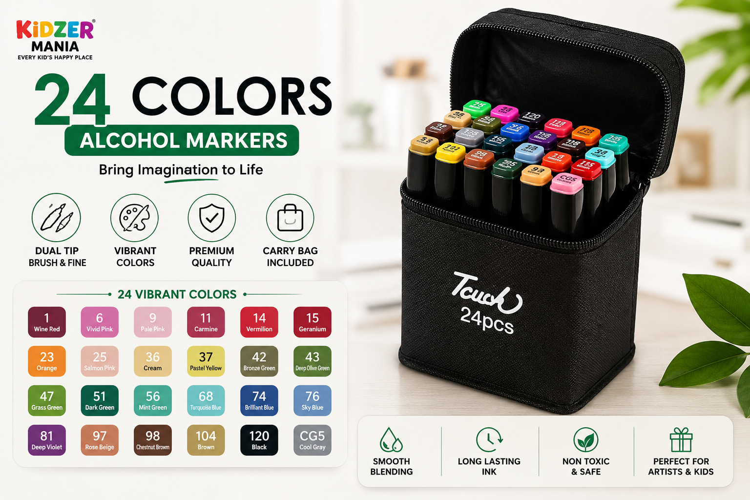 Master Artist's 24,36,48,60,80,100,120,168 Copic Twin Double-Headed Alcohol Ink Markers