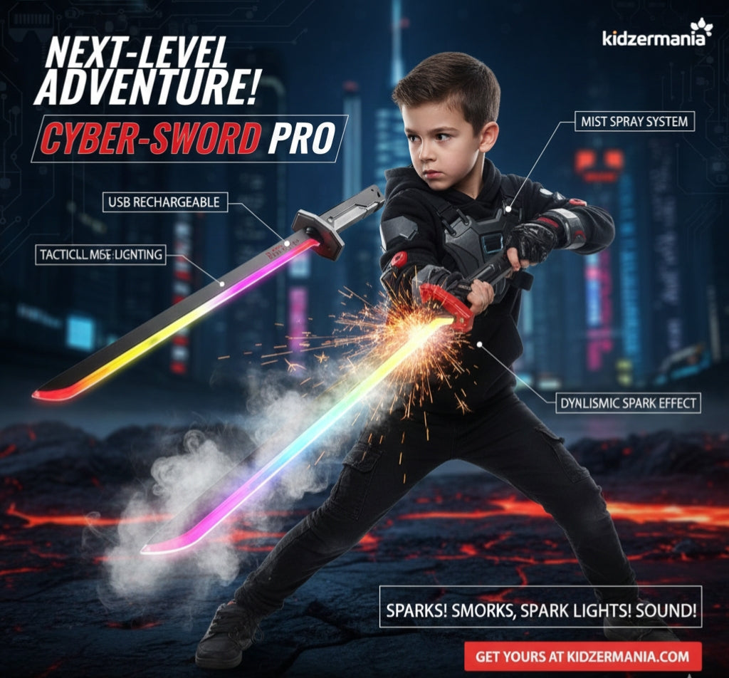 Cyber-Sword Pro: Futuristic RGB Lightsaber with Mist Spray & Sparking Effects