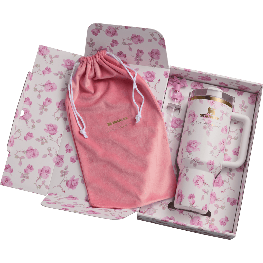 White & Pink Floral Stanley Quencher H2.0