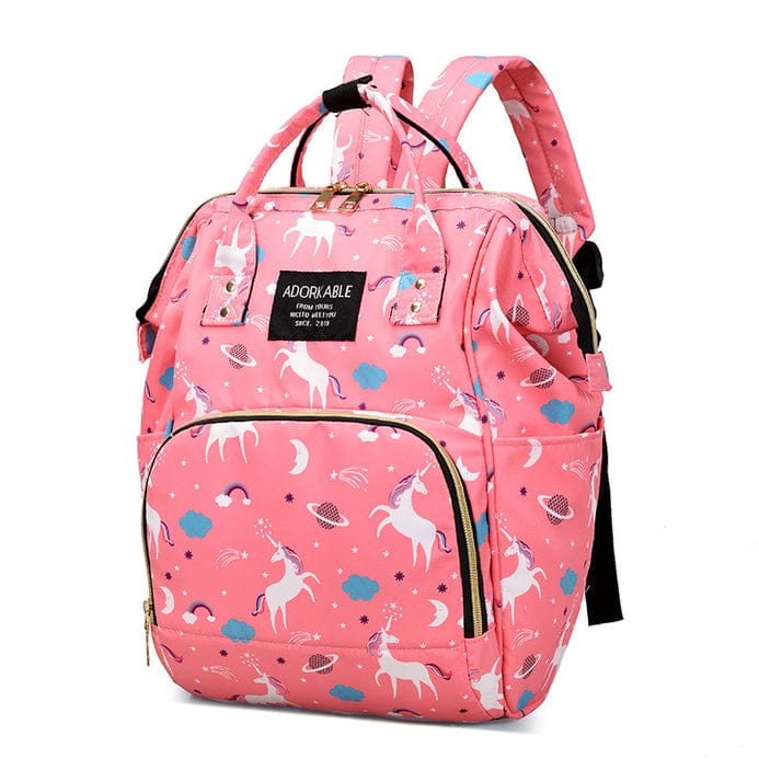 Cute Printed Baby Diaper Backpack – Large Capacity Waterproof Maternity Travel Bag