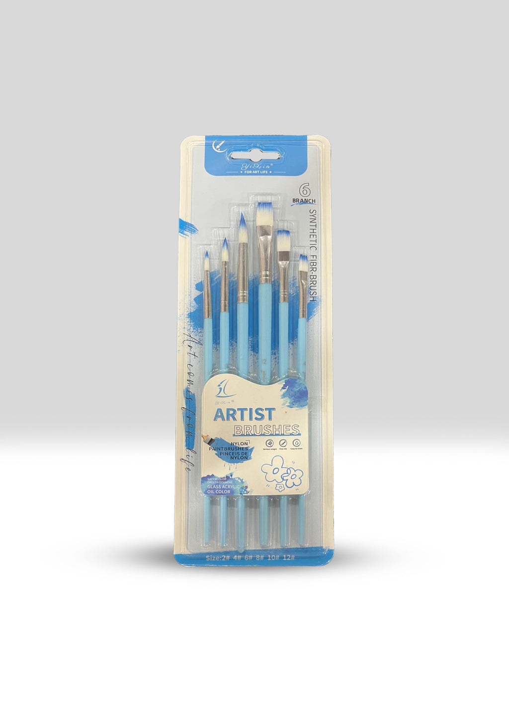 6 PCS Artist Paint Brush Set | Premium Nylon Brushes for Acrylic, Watercolor, Gouache & Oil Painting
