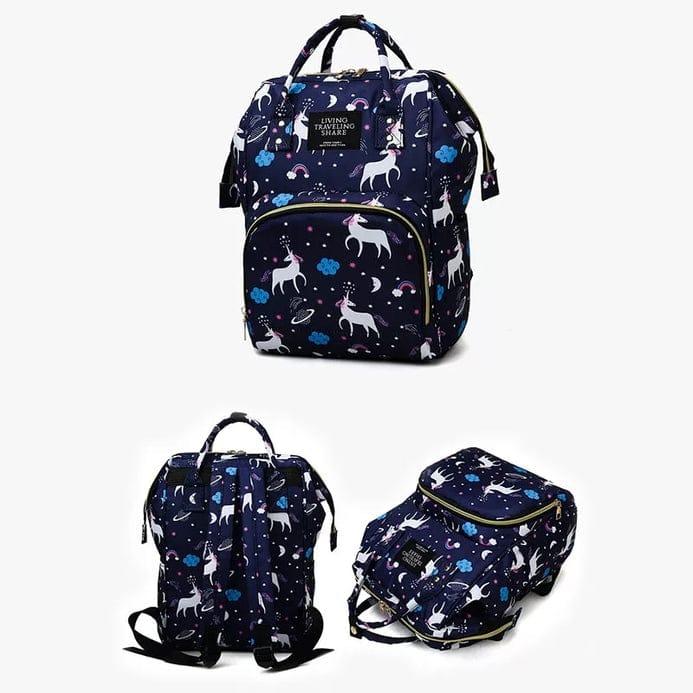 Cute Printed Baby Diaper Backpack – Large Capacity Waterproof Maternity Travel Bag