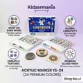 Premium 24-Color Acrylic Paint Marker Set – Professional Waterproof Art Markers for Rock Painting, Glass, Wood & Fabric