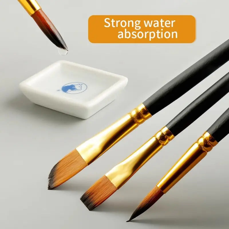 Keep Smiling 10 PCS Artist Paint Brush Set | Premium Multishape Brushes for Acrylic, Watercolor & Oil Painting