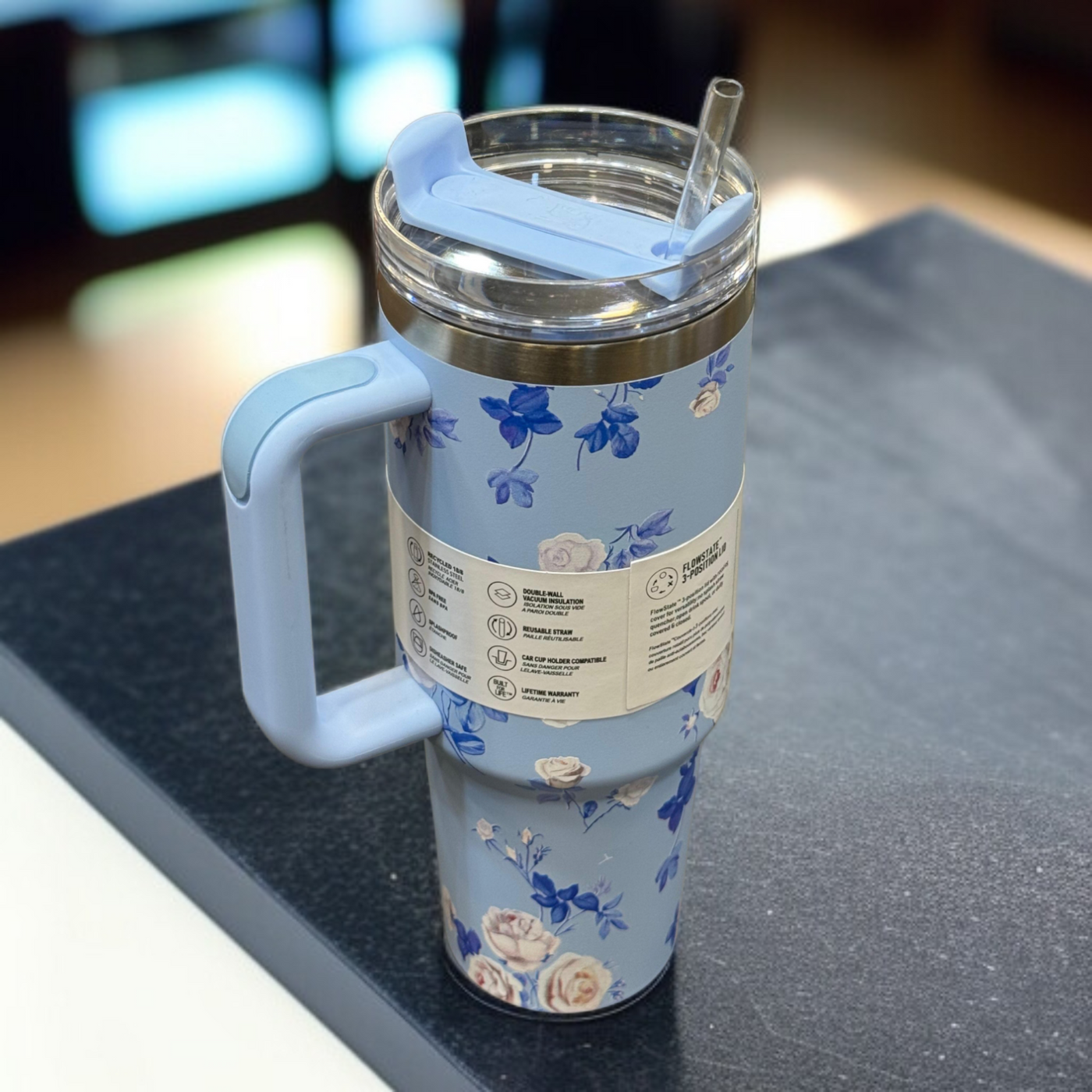 LoveShackFancy x Stanley Floral Tumbler - Light Blue