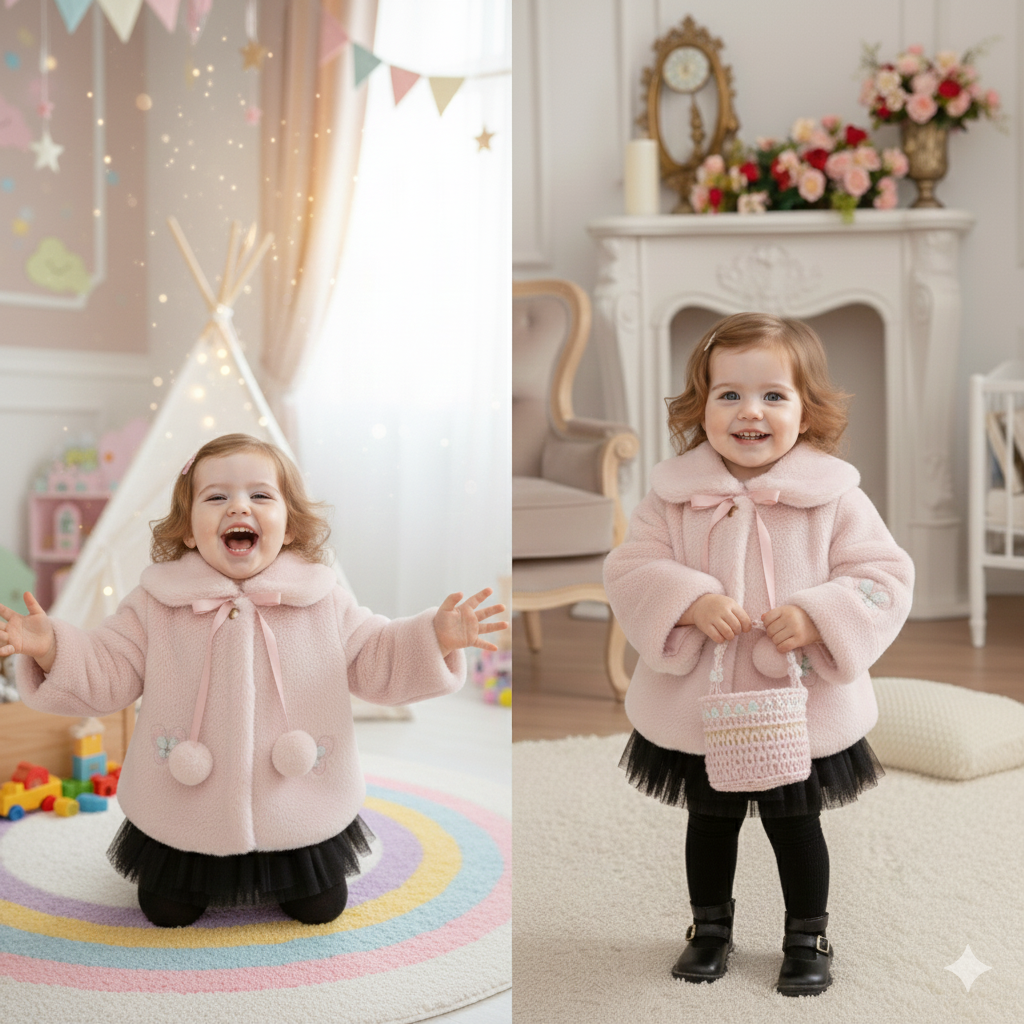Adorable Baby Girl Soft Pink Fur Jacket ❄️💗