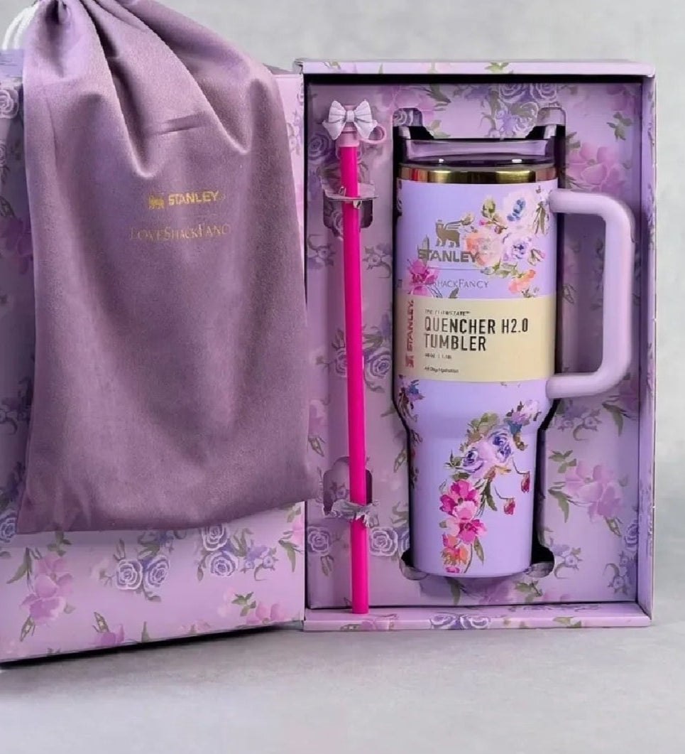 Lavender Floral Stanley Tumbler Gift Set