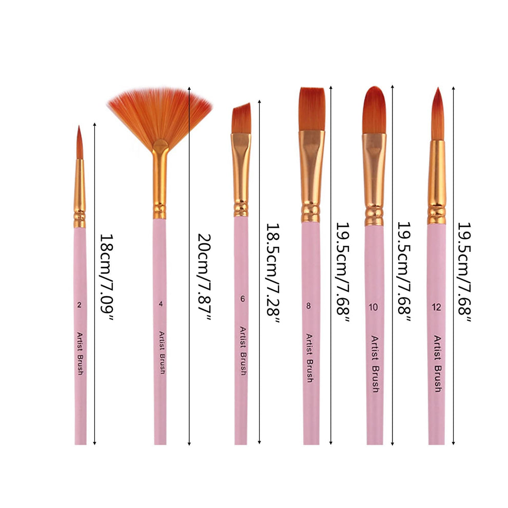Xinbowen 6 PCS Artist Paint Brush Set | Premium Brushes for Acrylic, Watercolor & Oil Painting