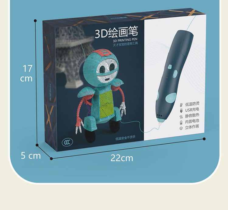 3D Printing Pen for Kids – Safe Low-Temperature Rechargeable 3D Pen with Filament Kit | Kidzermania