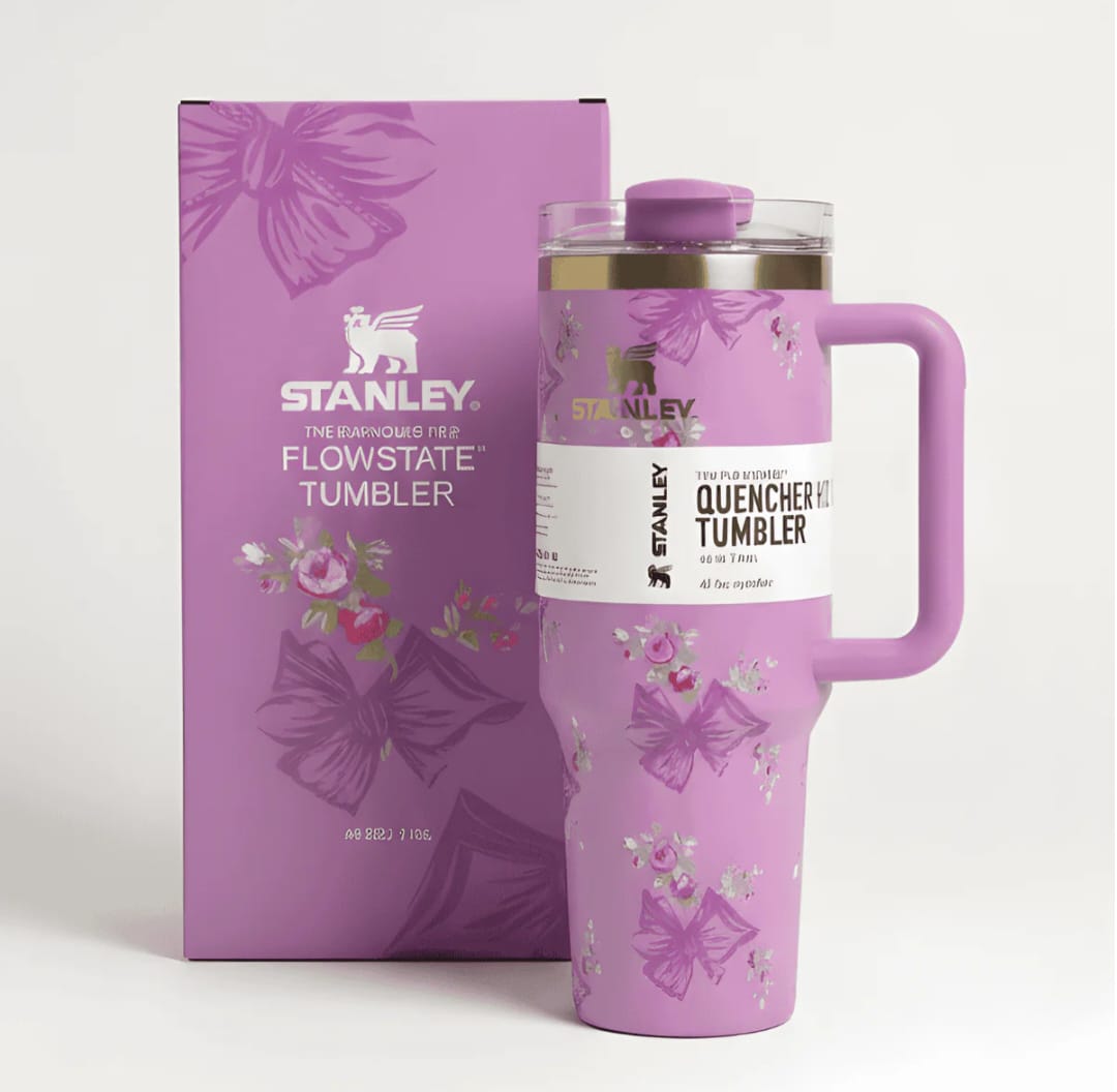 Imported Stanley LoveShackFancy Tumblers - Floral Design 40oz FlowState™ Quencher H2.0 Purple 💜