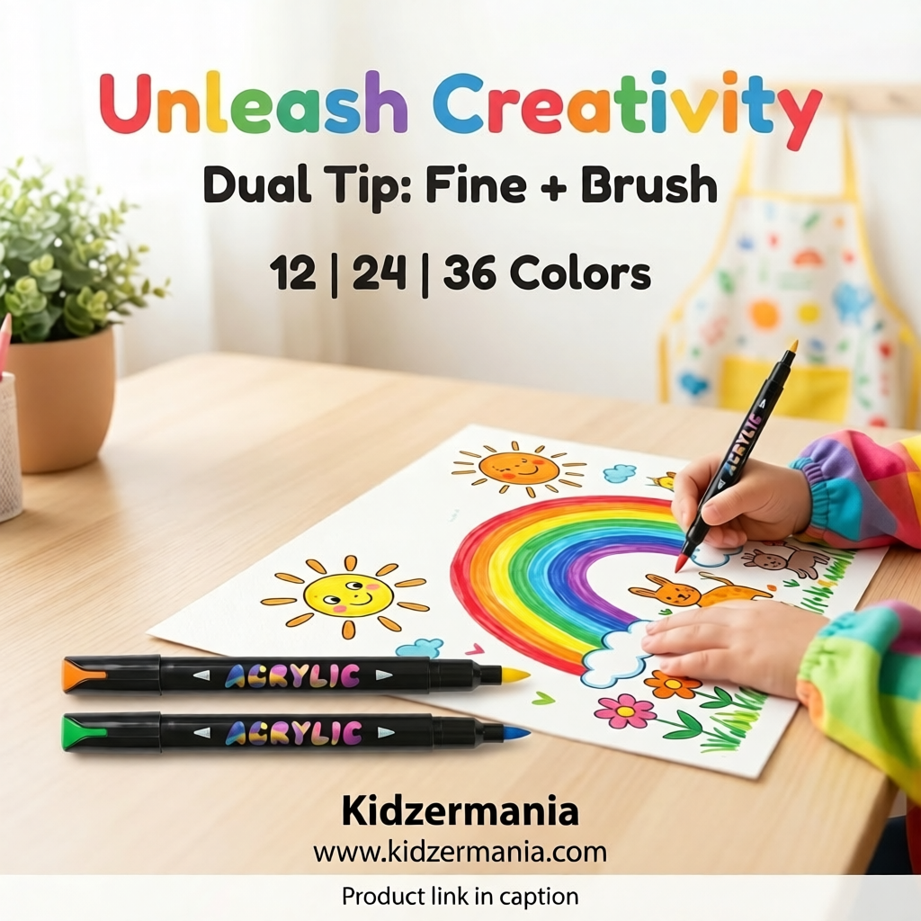 Unleash Your Creativity with Acrylic Dual-Tip Markers - Sets of 12, 24, & 36