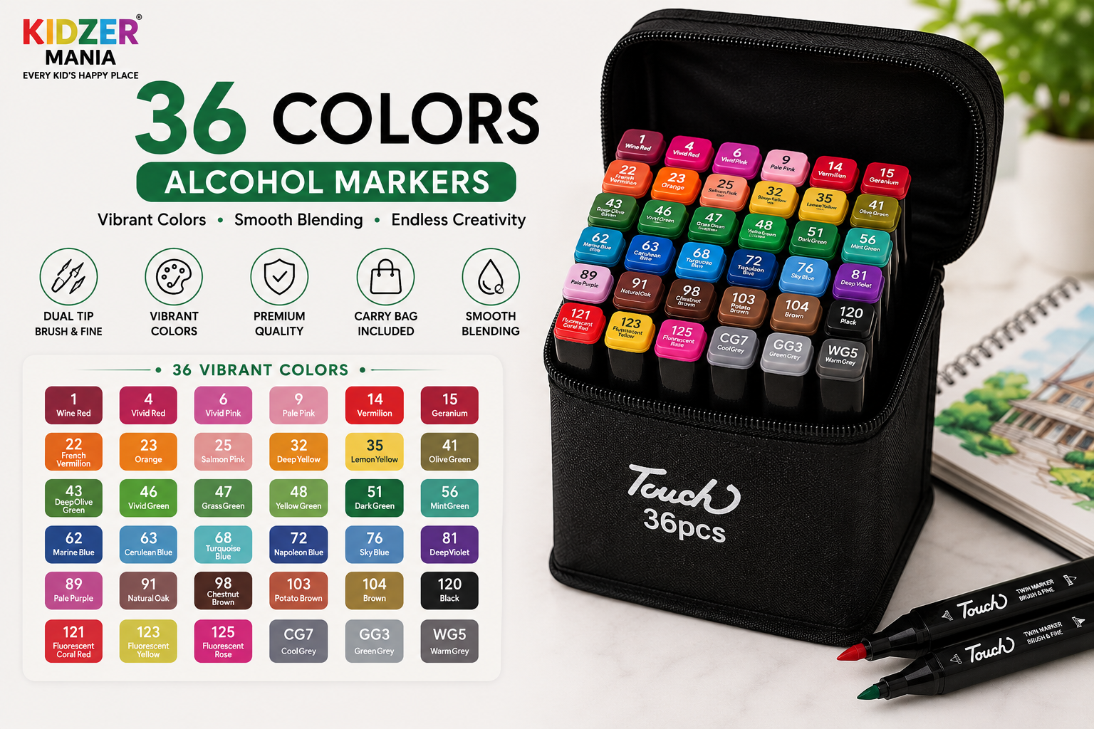 Master Artist's 24,36,48,60,80,100,120,168 Copic Twin Double-Headed Alcohol Ink Markers