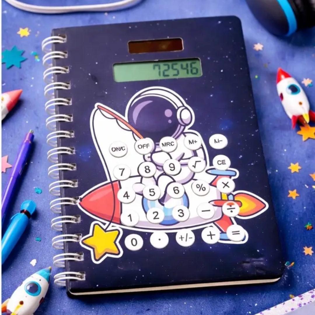 Space Astronaut Spiral Diary with Built-in Calculator & Stationery Set – Premium School Gift for Boys & Girls