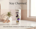 Cartoon Mickey Mouse Print Stainless Steel Tumbler with Straw & Handle - 30oz