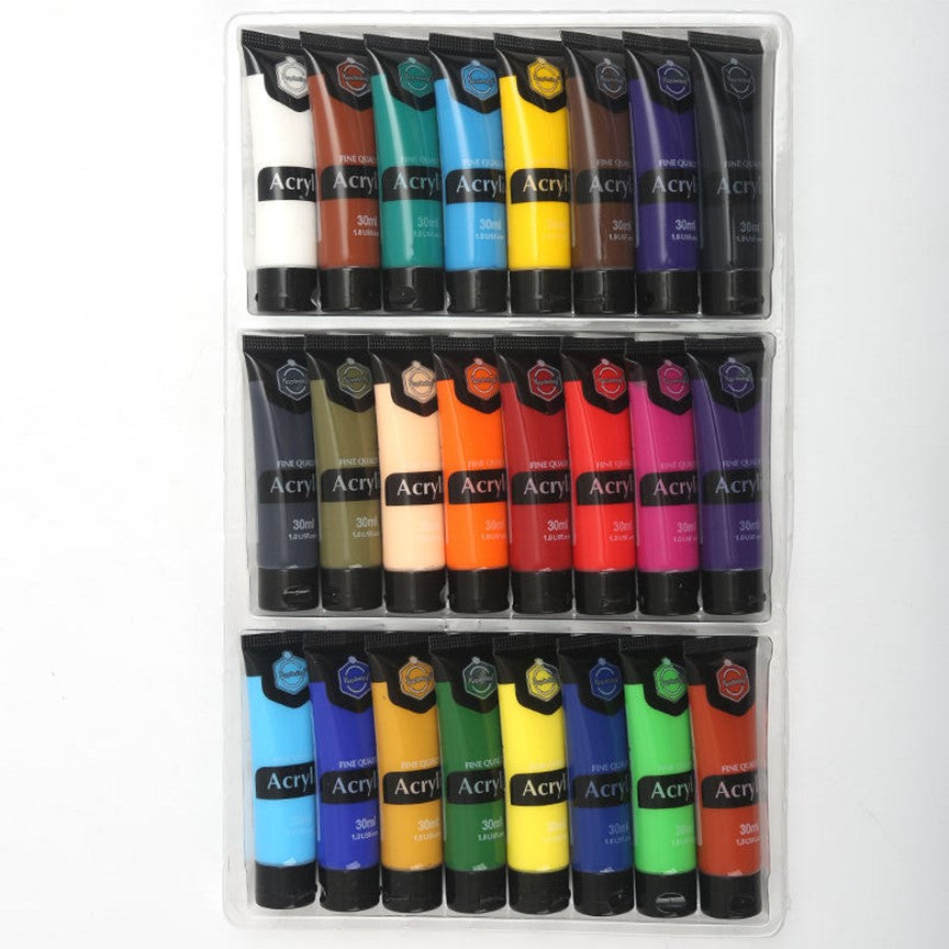 Keep Smiling Acrylic Paint Set – Professional Fine Quality Artist Paints in 30ml Tubes | Available in 6, 12, 18, 24 & 36 Colors