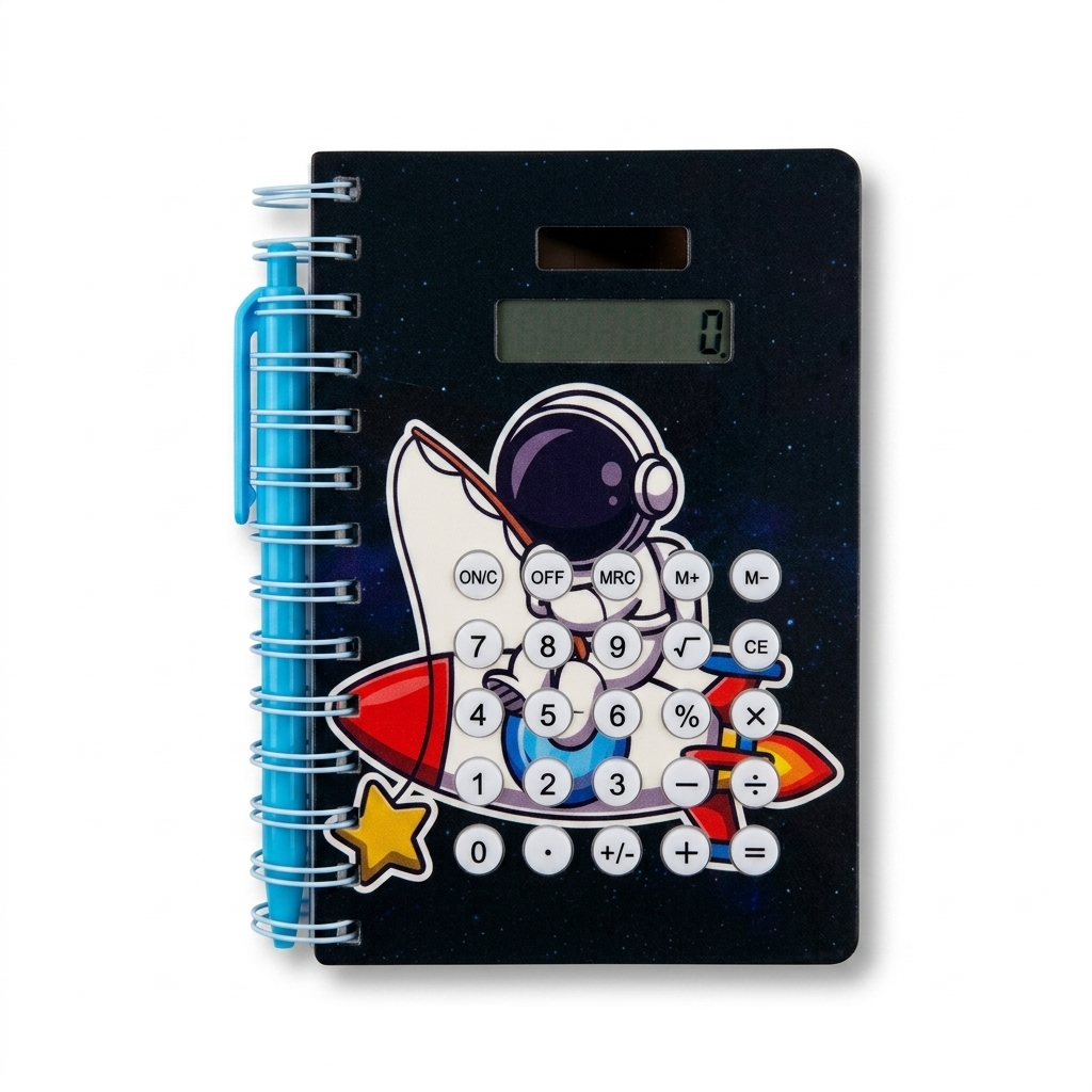 Space Astronaut Spiral Diary with Built-in Calculator & Stationery Set – Premium School Gift for Boys & Girls