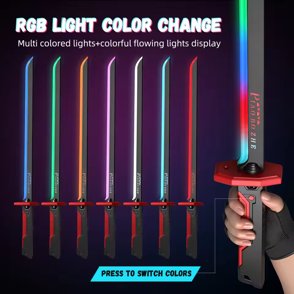 Cyber-Sword Pro: Futuristic RGB Lightsaber with Mist Spray & Sparking Effects
