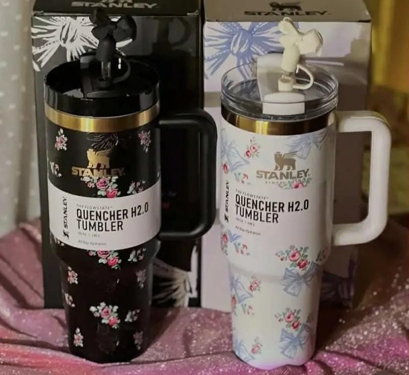 Imported Stanley LoveShackFancy Tumblers - Floral Design 40oz FlowState™ Quencher H2.0