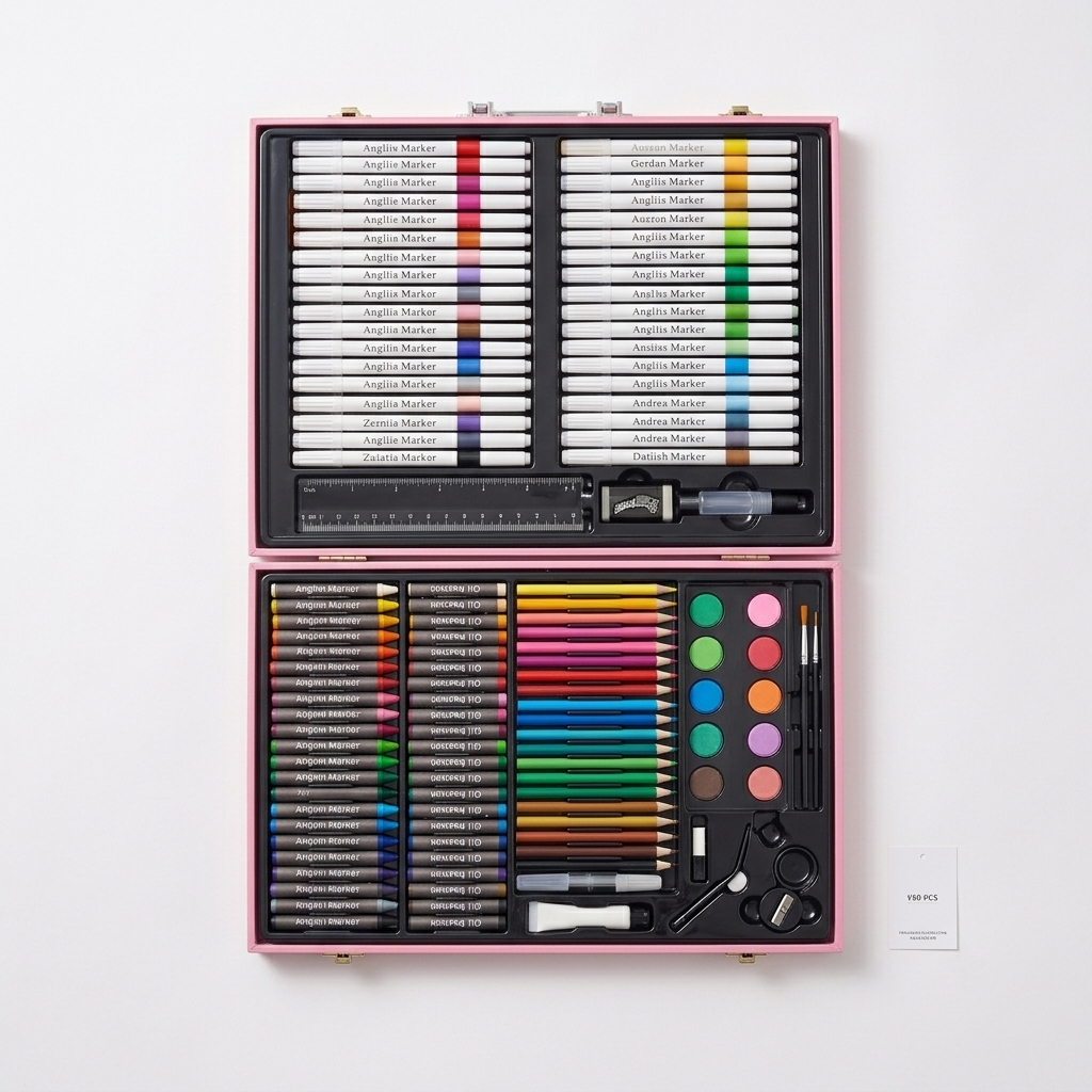 Kuromi Pink & Purple 150 PCS Art Set | Complete Drawing & Coloring Kit – Kidzermania