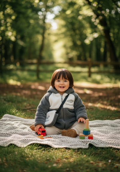 Baby Winter Fleece Hooded Bear Outfit Set (Jacket, Booties & Mini Bag )