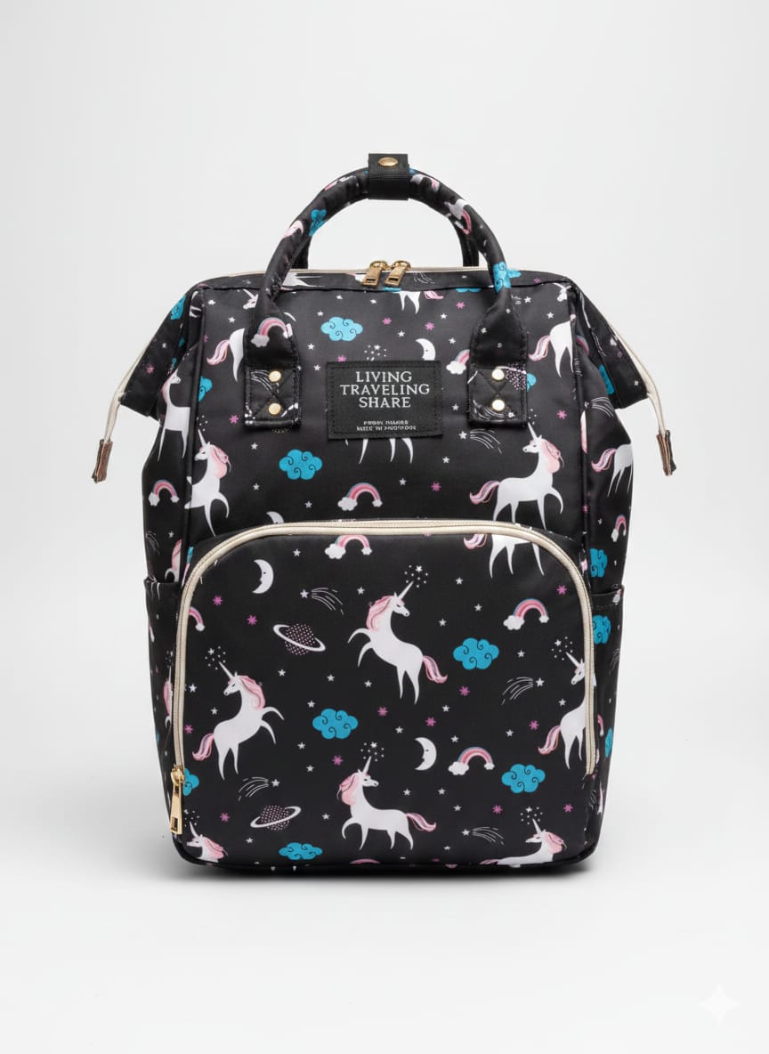 Cute Printed Baby Diaper Backpack – Large Capacity Waterproof Maternity Travel Bag