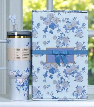 LoveShackFancy x Stanley Floral Tumbler - Light Blue