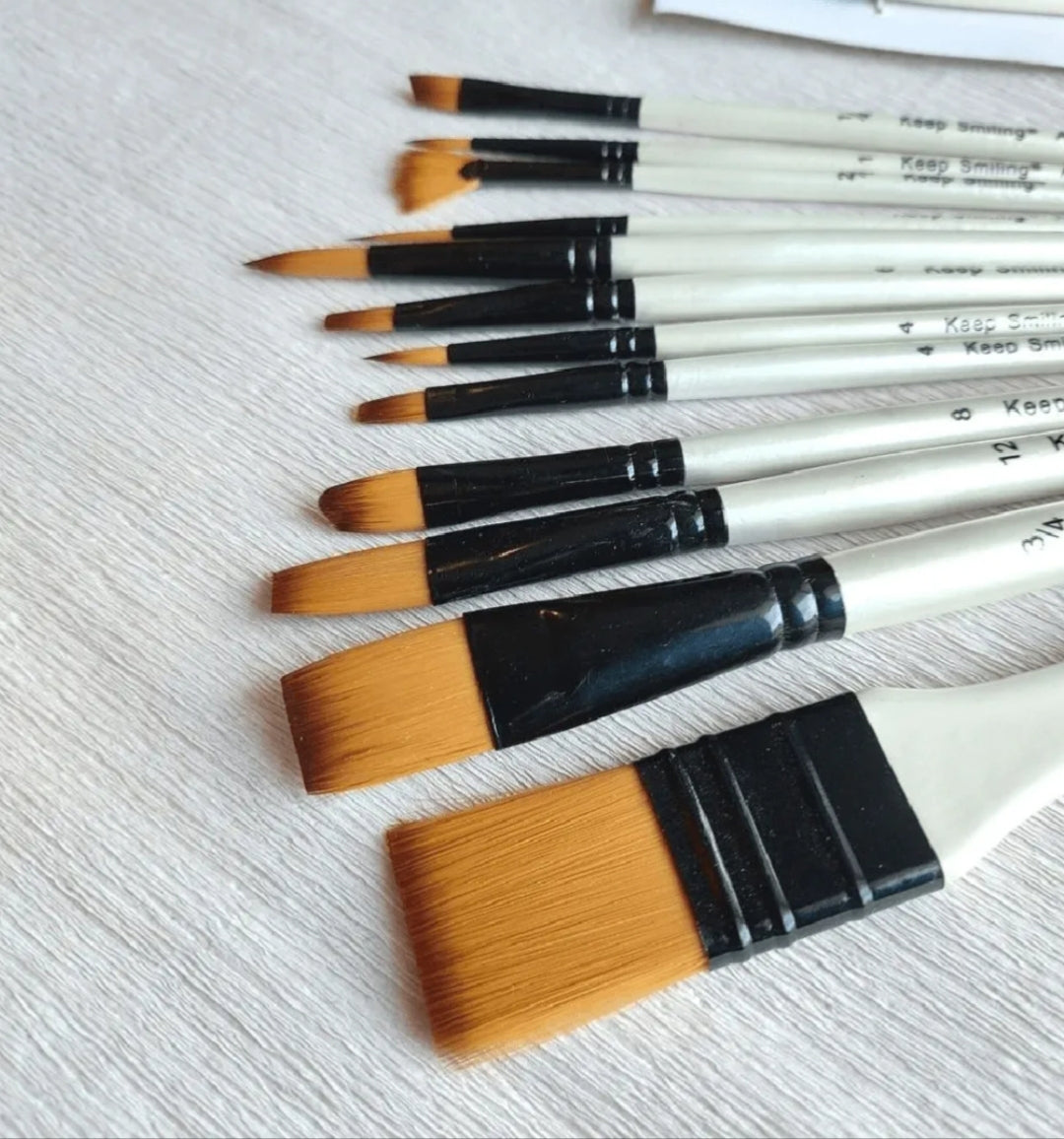 Keep Smiling 12 PCS Artist Brush Set | Premium Paint Brushes for Acrylic, Watercolor & Oil Painting