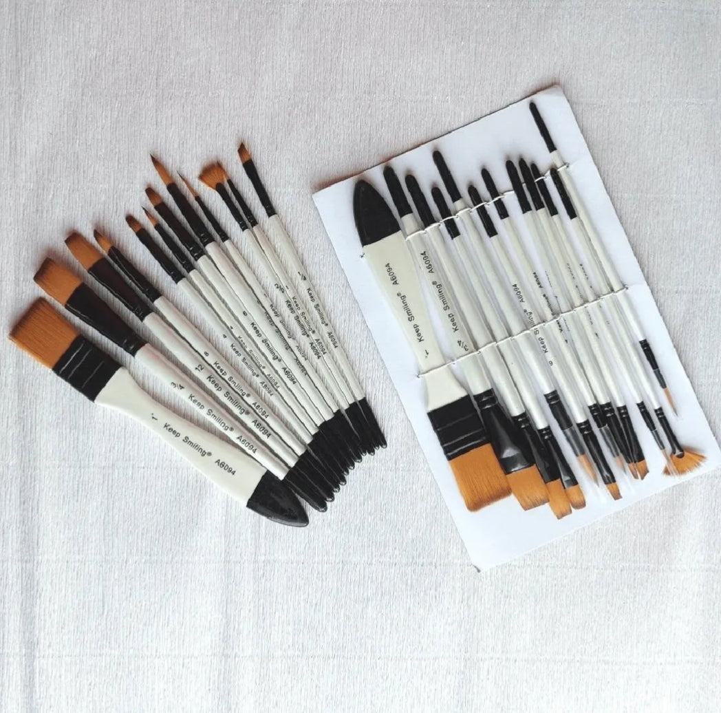 Keep Smiling 12 PCS Artist Brush Set | Premium Paint Brushes for Acrylic, Watercolor & Oil Painting
