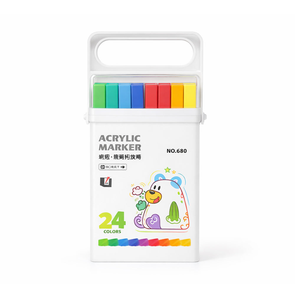 Dual-Tip Acrylic Marker Set – Artist Quality Pens for Painting & Illustration (12 & 24 Colors)