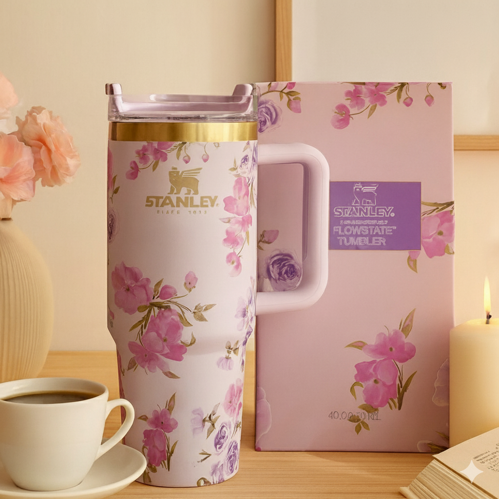 Stanley Quencher H2.0 Tumbler 40 oz - Love Shack Fancy Lavender Kids Tumbler