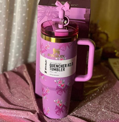 Imported Stanley LoveShackFancy Tumblers - Floral Design 40oz FlowState™ Quencher H2.0