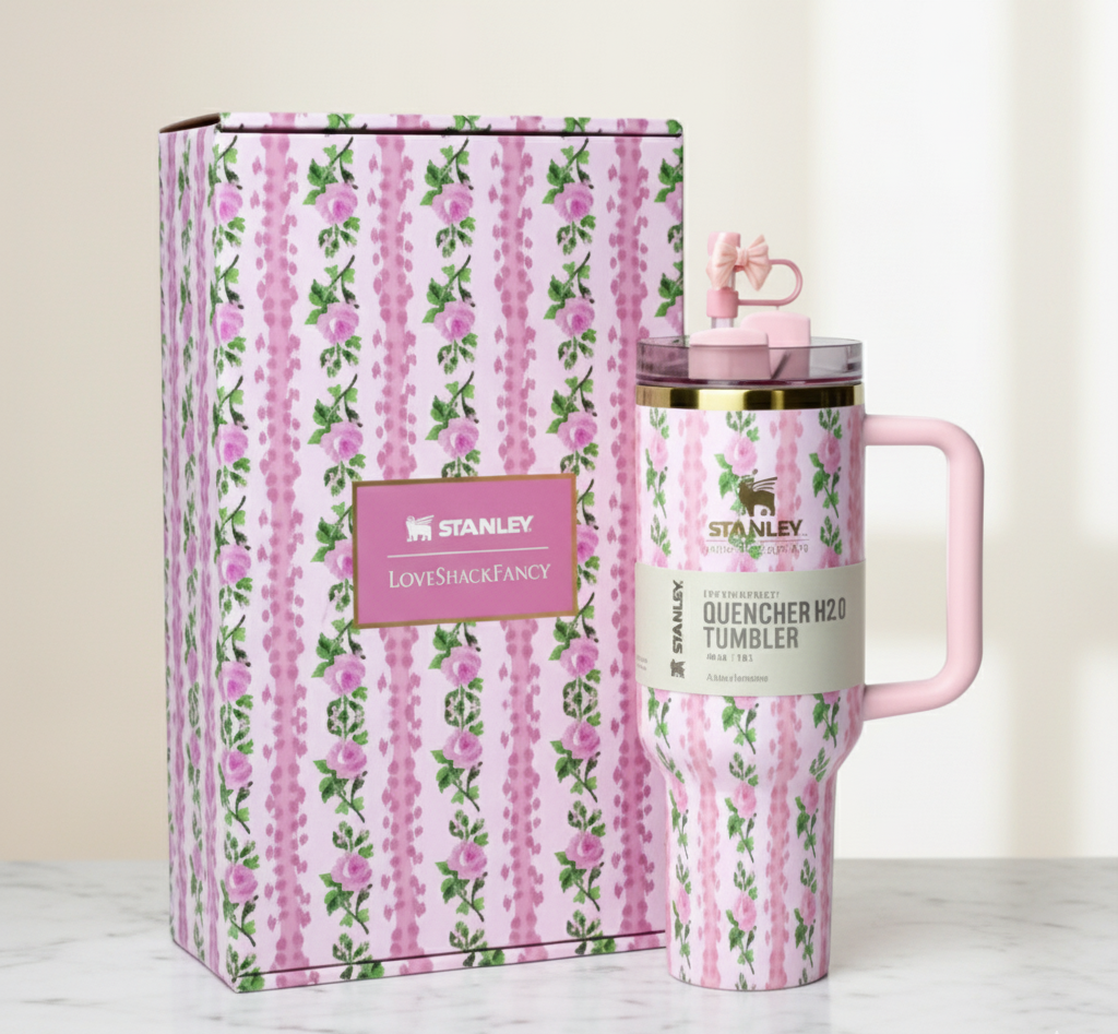 LOVESHACKFANCY x Stanley Pink Floral Tumbler