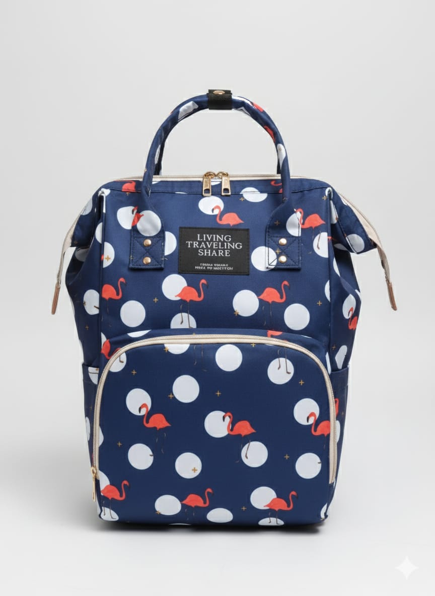 Cute Printed Baby Diaper Backpack – Large Capacity Waterproof Maternity Travel Bag