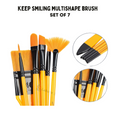 Keep Smiling 7 PCS Multishape Artist Brush Set | Premium Paint Brushes for Acrylic, Watercolor & Oil Painting
