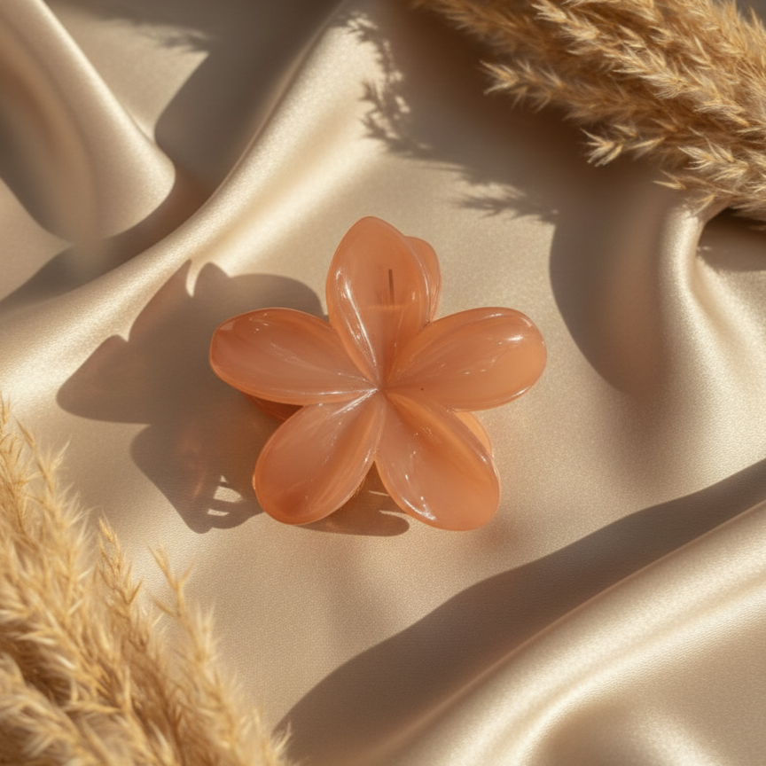 Tropical Flower Hair Claw - Durable Plumeria Petal Clip