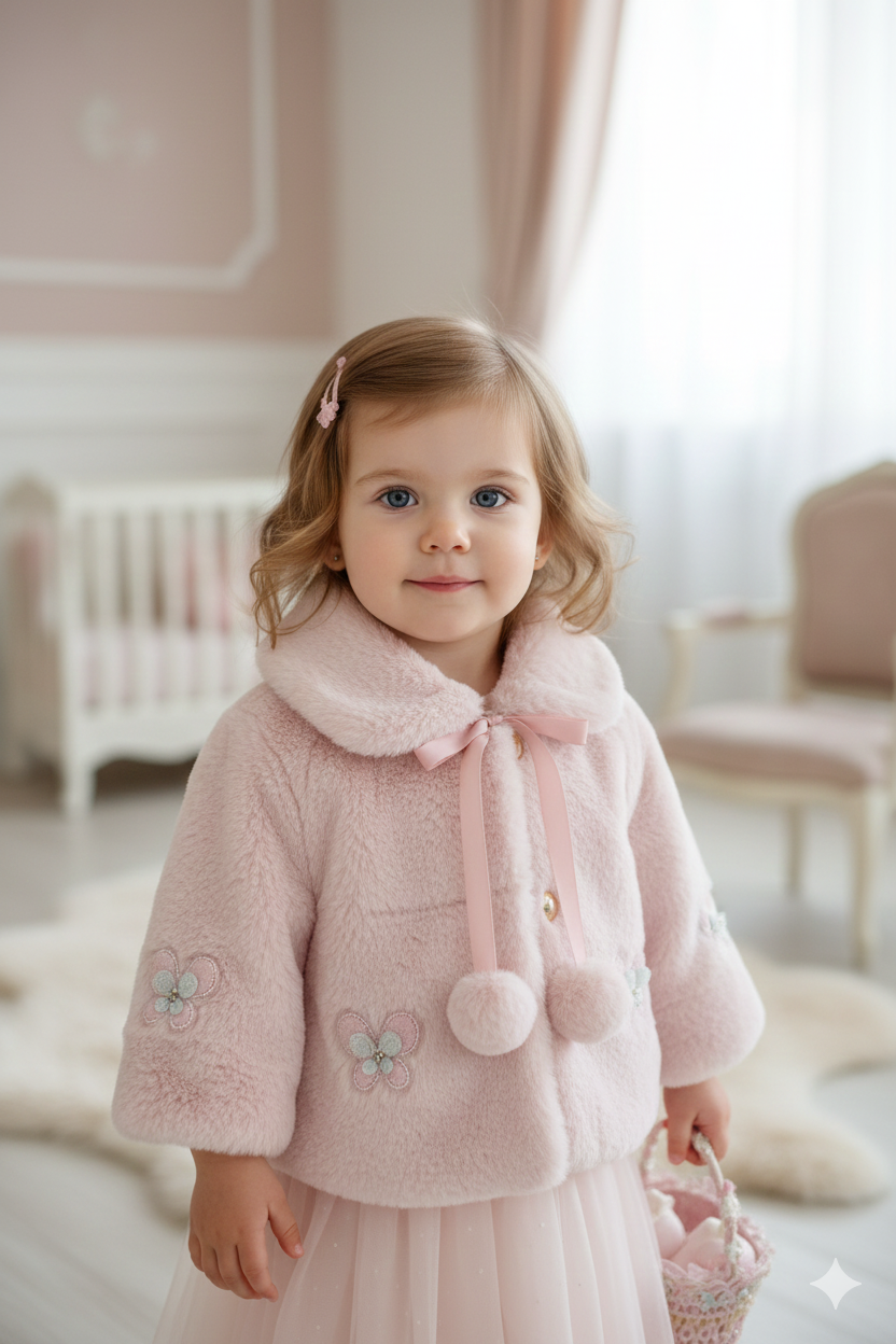 Adorable Baby Girl Soft Pink Fur Jacket ❄️💗