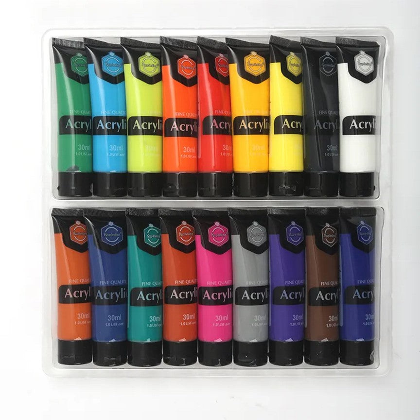 Keep Smiling Acrylic Paint Set – Professional Fine Quality Artist Paints in 30ml Tubes | Available in 6, 12, 18, 24 & 36 Colors