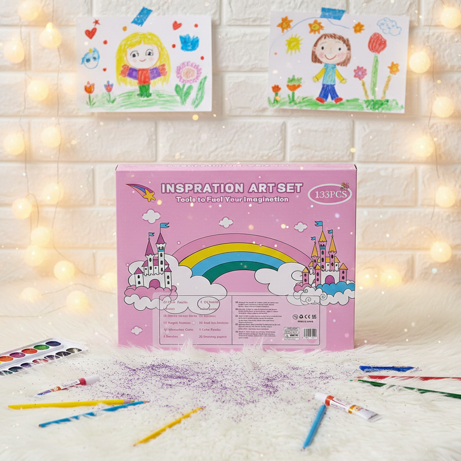 133 Piece Art Kit - Best Creative Gift for Little Artists
